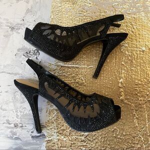 Town Shoes Platform Open Toe Sling Back Heels